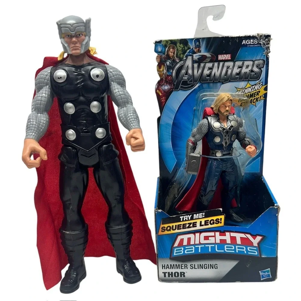 [2x] Marvel The Avengers Mighty Battlers Hammer & Titan Hero Series Thor Figures